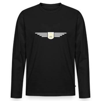 T-shirt Rhode Island Fan – Élégant et unique - T-shirt manches longues Premium bio Homme - noir - Devant - Nico (187cm)