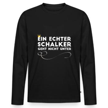 Schalker Schalke Gelsenkirchen Ruhrpott Fans - Männer Premium Bio Langarmshirt - Schwarz - Vorne - Nico (187cm)