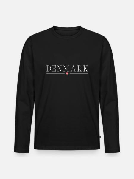 I love Denmark - Men's Premium Organic Long Sleeve Shirt - black
