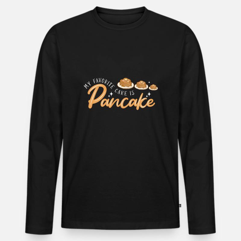 Pfannkuchen - Männer Premium Bio Langarmshirt - Schwarz