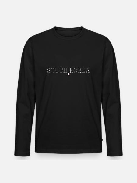 I love South Korea - Men's Premium Organic Long Sleeve Shirt - black