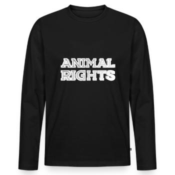 ANIMAL RIGHTS ANIMAL WELFARE VEGAN - Men's Premium Organic Long Sleeve Shirt - black - Front - Nico (187cm)