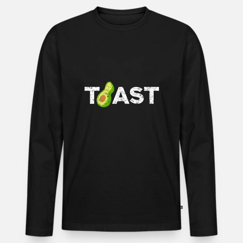 Avocado - Männer Premium Bio Langarmshirt - Schwarz