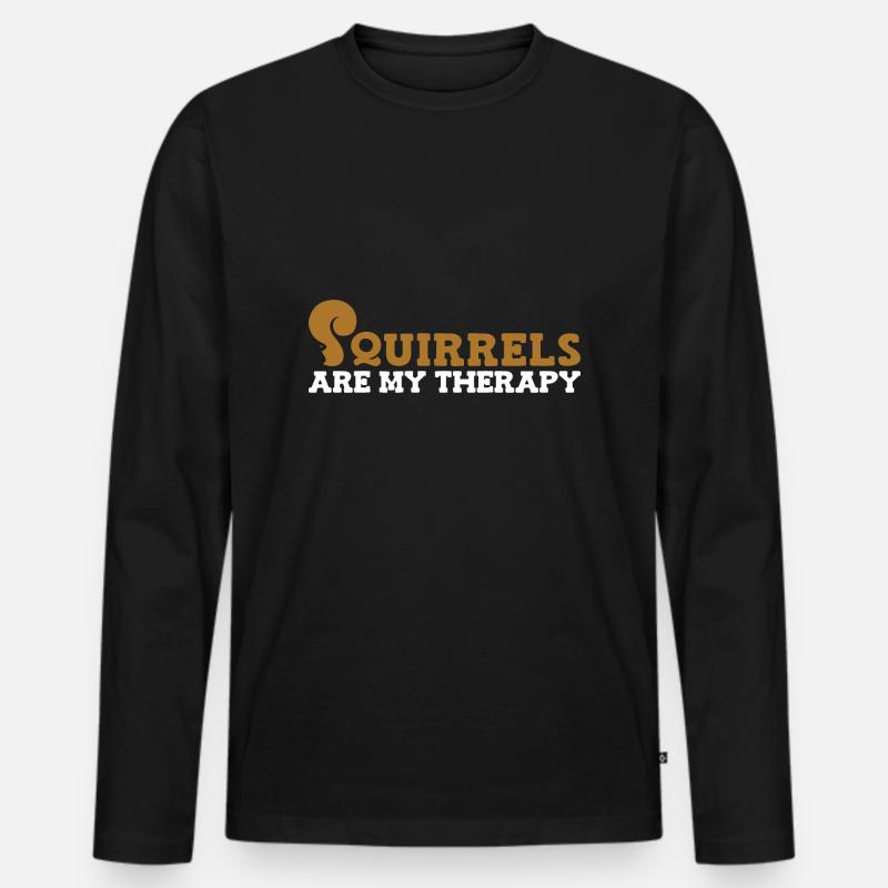 Eichhörnchen - Männer Premium Bio Langarmshirt - Schwarz