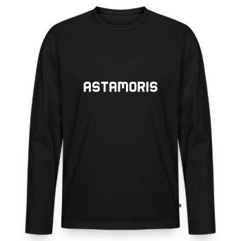 Astamoris. Antwerp dialect Shirts - Men's Premium Organic Long Sleeve Shirt - black - Front - Nico (187cm)