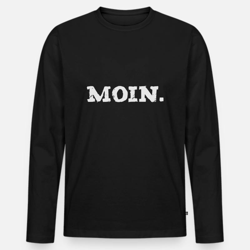 Moin - Männer Premium Bio Langarmshirt - Schwarz
