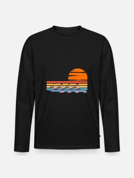 Rowing Womens Coxless Four - Men's Premium Organic Long Sleeve Shirt - black