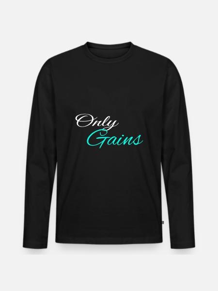 Only Gains - Männer Premium Bio Langarmshirt - Schwarz
