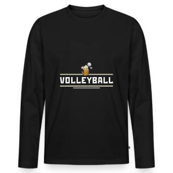 Volleyball Bier Biertrinker Volleyballtrainer - Männer Premium Bio Langarmshirt - Schwarz - Vorne - Nico (187cm)