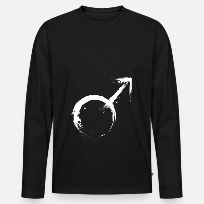 Männliches Geschlechtssymbol Symbol Vektor - Männer Premium Bio Langarmshirt - Schwarz