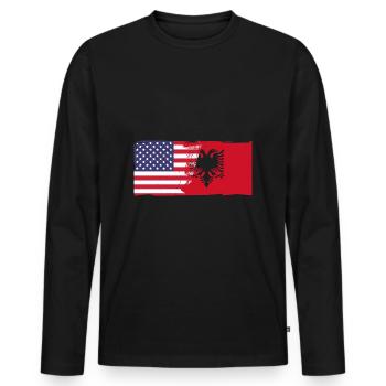 Republic of Albania Albania Shqipëria Tirana Albanians - Men's Premium Organic Long Sleeve Shirt - black - Front - Nico (187cm)