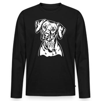RHODESIAN RIDGEBACK Portrait de chien Wilsigns - T-shirt manches longues Premium bio Homme - noir - Devant - Nico (187cm)