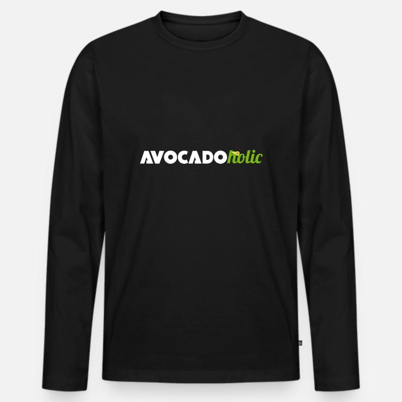 Avocado - Männer Premium Bio Langarmshirt - Schwarz