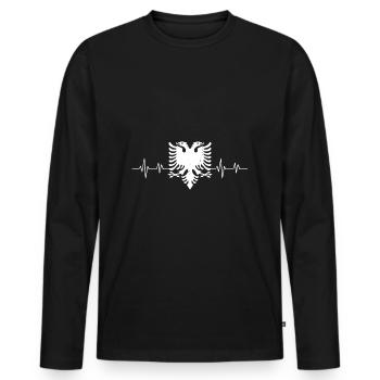 Republic of Albania Albania Shqipëria Tirana Albanians - Men's Premium Organic Long Sleeve Shirt - black - Front - Nico (187cm)