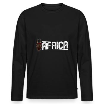 Africa Mask African Afro History - Men's Premium Organic Long Sleeve Shirt - black - Front - Nico (187cm)