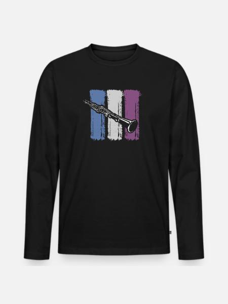 clarinet - Men's Premium Organic Long Sleeve Shirt - black