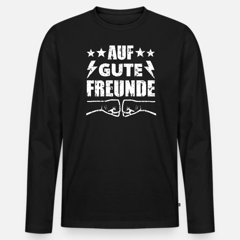 Gute Freunde - Männer Premium Bio Langarmshirt - Schwarz