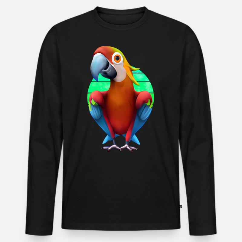 Macaw - Männer Premium Bio Langarmshirt - Schwarz