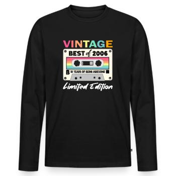 Best of 2006 - 18th Anniversary Limited Edition - Men's Premium Organic Long Sleeve Shirt - black - Front - Nico (187cm)