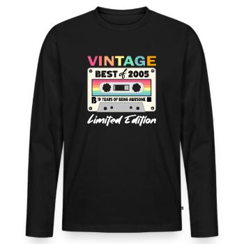 Best of 2005 - 19th Anniversary Limited Edition - Men's Premium Organic Long Sleeve Shirt - black - Front - Nico (187cm)