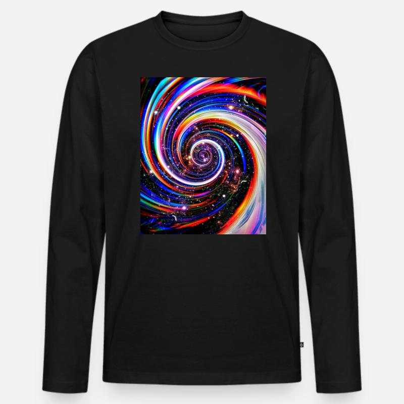 Zeitreise - Männer Premium Bio Langarmshirt - Schwarz