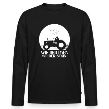 Traktor Wie der Papa so der Sohn Partnerlook - Männer Premium Bio Langarmshirt - Schwarz - Vorne - Nico (187cm)
