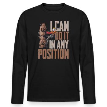 Motorsäge I Can Do It In Any Position Kettensäge - Männer Premium Bio Langarmshirt - Schwarz - Vorne - Nico (187cm)