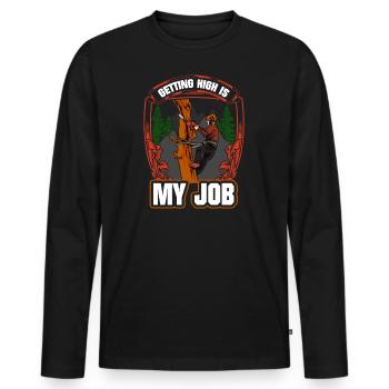 Motorsäge Getting High Is My Job Holzfäller - Männer Premium Bio Langarmshirt - Schwarz - Vorne - Nico (187cm)