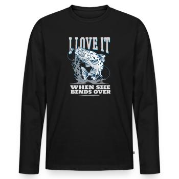 Angeln I Love It When She Bend Over Angler - Männer Premium Bio Langarmshirt - Schwarz - Vorne - Nico (187cm)