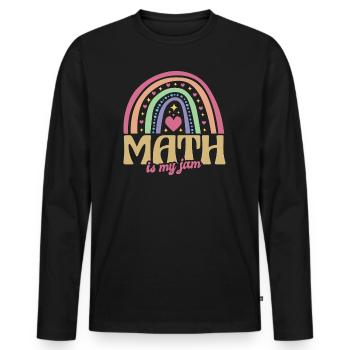 Math Math est mon professeur de jam math - T-shirt manches longues Premium bio Homme - noir - Devant - Nico (187cm)