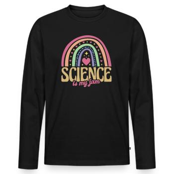 Science Science est mon professeur de confiture - T-shirt manches longues Premium bio Homme - noir - Devant - Nico (187cm)