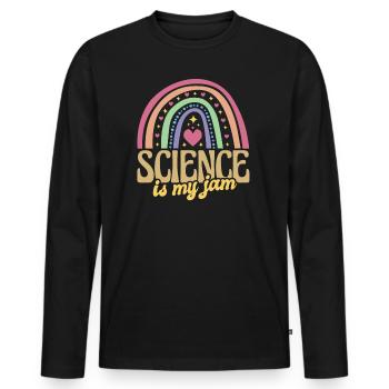 Science Science est mon professeur de confiture - T-shirt manches longues Premium bio Homme - noir - Devant - Nico (187cm)