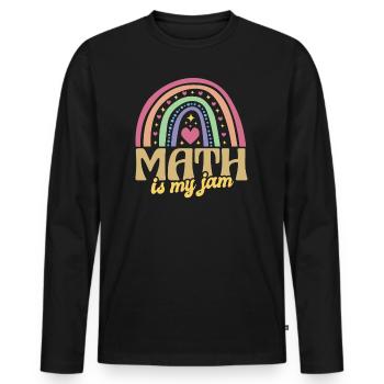 Math Math est mon professeur de jam math - T-shirt manches longues Premium bio Homme - noir - Devant - Nico (187cm)