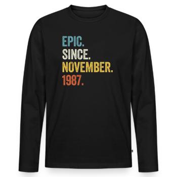 35 Years Old Epic Since November 1987 35th - Men's Premium Organic Long Sleeve Shirt - black - Front - Nico (187cm)