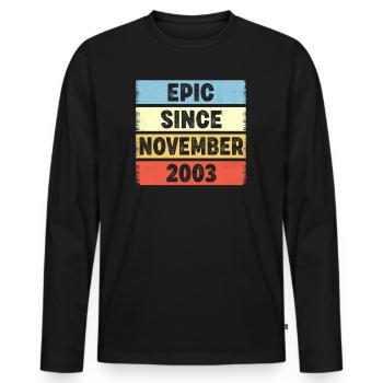 19 Years Old Epic Since November 2003 19th - Men's Premium Organic Long Sleeve Shirt - black - Front - Nico (187cm)