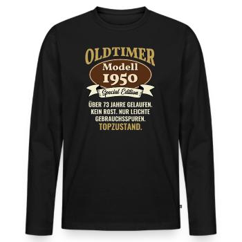 73 years oldtimer model 1950 73rd birthday - Men's Premium Organic Long Sleeve Shirt - black - Front - Nico (187cm)