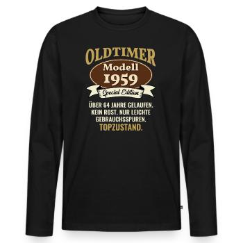 64 years classic car model 1959 64th birthday - Men's Premium Organic Long Sleeve Shirt - black - Front - Nico (187cm)