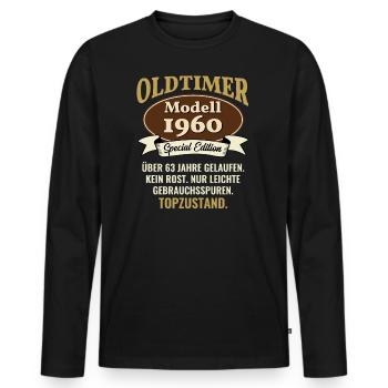 63 years oldtimer model 1960 63rd birthday - Men's Premium Organic Long Sleeve Shirt - black - Front - Nico (187cm)