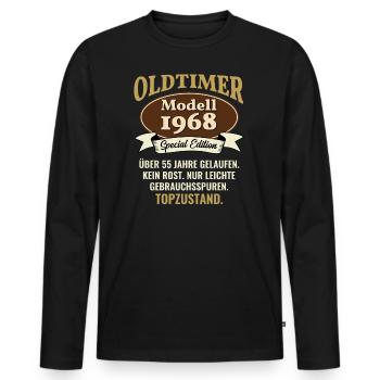 55 years classic car model 1968 55th birthday - Men's Premium Organic Long Sleeve Shirt - black - Front - Nico (187cm)