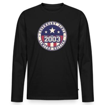 20 Years Old Legendary Since 2003 20th Birthday - Men's Premium Organic Long Sleeve Shirt - black - Front - Nico (187cm)