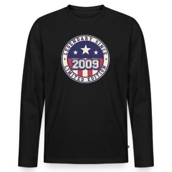 14 Years Old Legendary Since 2009 14th Birthday - Men's Premium Organic Long Sleeve Shirt - black - Front - Nico (187cm)