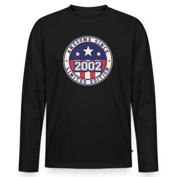Awesome Since 2002 21. Geburtstag - Männer Premium Bio Langarmshirt - Schwarz - Vorne - Nico (187cm)