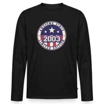 Génial depuis 2003 20e anniversaire - T-shirt manches longues Premium bio Homme - noir - Devant - Nico (187cm)
