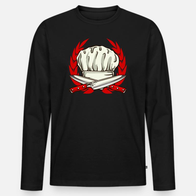 Kochen Küchenchef Hobbykoch Koch - Männer Premium Bio Langarmshirt - Schwarz