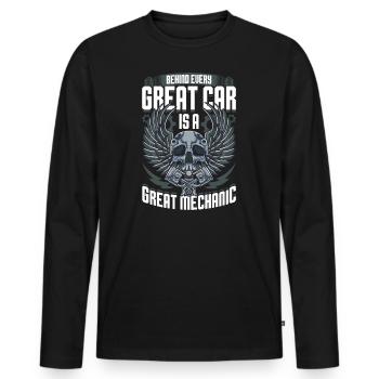 Mécanicien automobile Mécanicien automobile Mécanicien automobile Mécanicien - T-shirt manches longues Premium bio Homme - noir - Devant - Nico (187cm)