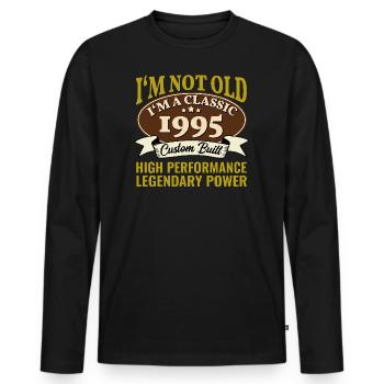 30ème Anniversaire Voiture Classique Vintage 1995 30 ans - T-shirt manches longues Premium bio Homme - noir - Devant - Nico (187cm)