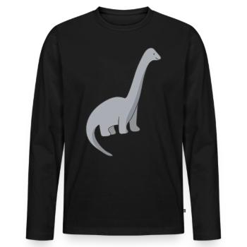 Dinosaur Dino - Men's Premium Organic Long Sleeve Shirt - black - Front - Nico (187cm)
