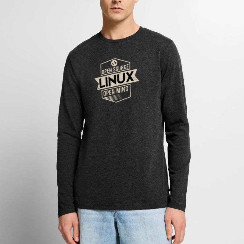 Open Source Open Mind Linux Operating System Men's Premium Organic Long Sleeve Shirt