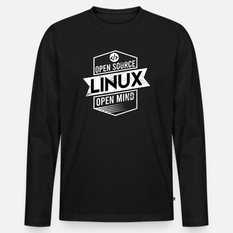 Programmeurs Linux cadeau open source - T-shirt manches longues Premium bio Homme - noir