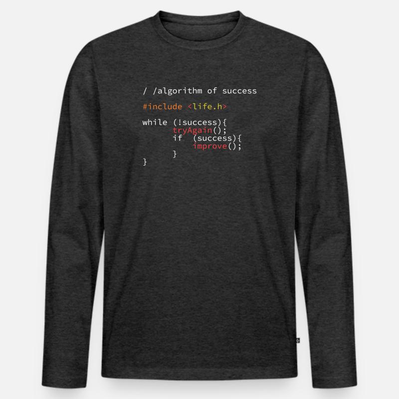 Algorithm of success Nerd Code du programme développeur T-shirt manches longues Premium bio Homme